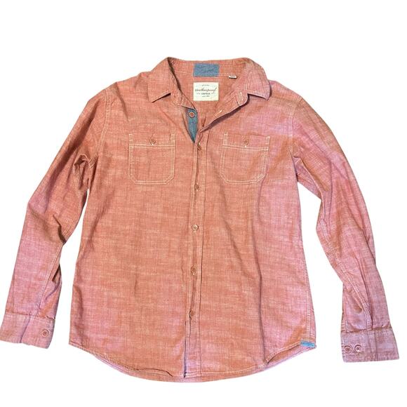 Weatherproof Vintage Men's Shirt SZ L Button Down Variegated Red Long Sleeve - Picture 7 of 9